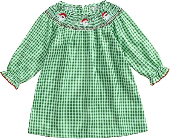 Toddler Little Girls Christmas Dress Plaid Outfit