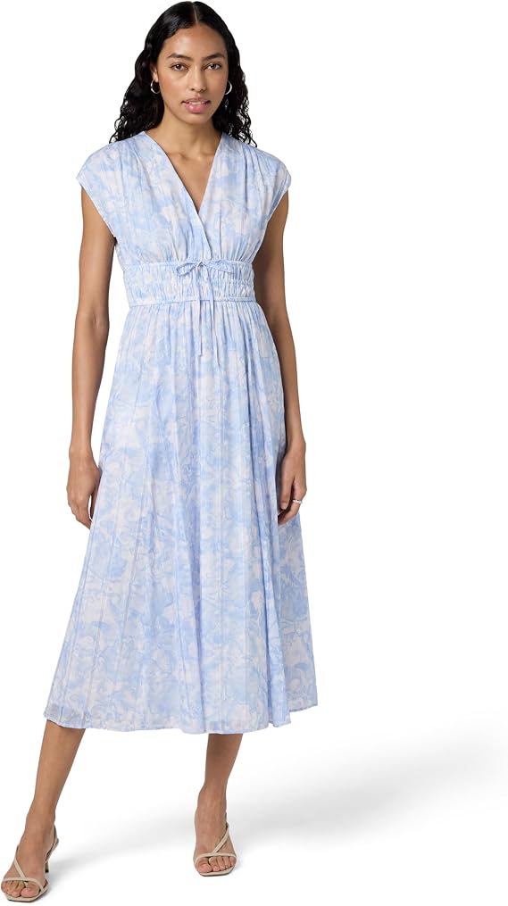 Club Monaco Women's Women's Tie Front Flutter Sleeve Midi Dress
