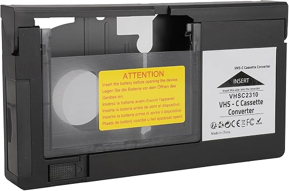 VHS C Cassette Adapter Compatible with VHS C SVHS Camcorder, Playback Recording Video Cassette Adapter Electric VHS Cassette Converter for S VHS C S VHS Tape