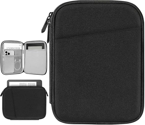 6-7 Inch Sleeve Case for Kindle and eReader, Black | Protective Carrying Case for 7" Kindle Paperwhite & Kindle Colorsoft, 6" Kindle, 6" Kobo Clara BW/Colour, Kobo Libra Colour