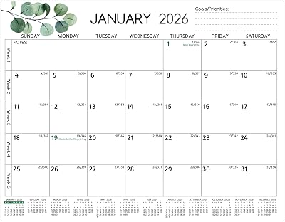 2025-2026 Magnetic Calendar for Refrigerator - Run Now to Dec 2026, 11 x 8.5, 2026 Monthly Calendar with Strong Magnets, Thicker Paper, Hard Cardboard, Priorities ＆ Notes, Yearly Overview
