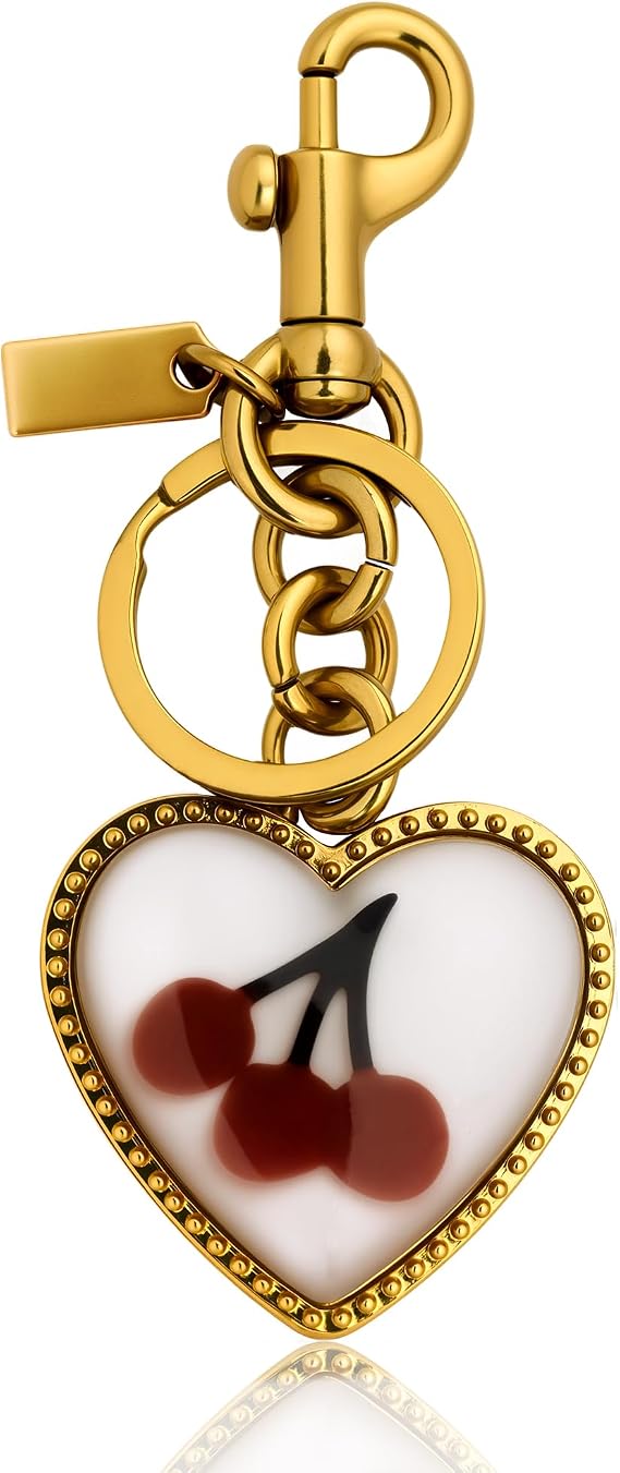 Cherry Bag Charm, Heart Bag Charm for Handbags Car Keychain Charms Keyring Accessories