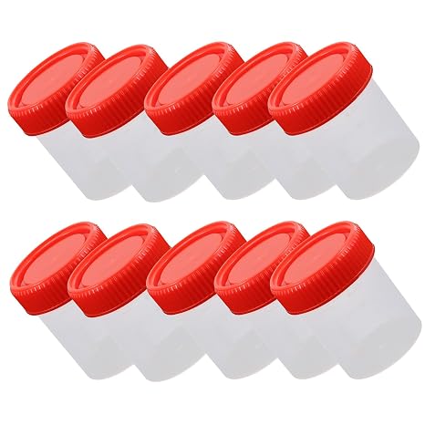 10pcs 60ml Red Pp Sample Cups with Lids Leak-resistant