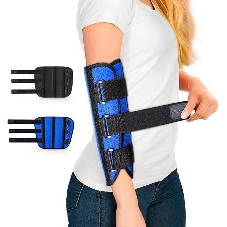 Elbow Brace for Ulnar Nerve Cubital Tunnel Syndrome for Women and Men, Arm Splint Left & Right Elbow Support Immobiliser for Straighten Arms to prevent Elbow Bending While Sleeping - S