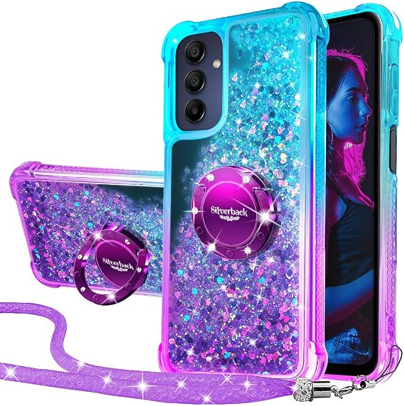Silverback for Samsung Galaxy A15 5G Phone Case with Ring Stand, Purple