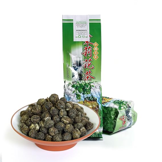 GOARTEA - Jasmine Dragon Pearls - 2Pcs 250g / Total 17.6oz Premium Grade - Jasmine Pearl Green Tea - Chinese Green Tea Loose Leaf