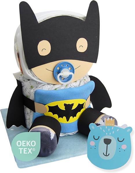 Batbaby [Superhero Fan Gift] - Gift for Birth - Baby Shower - Baby Shower - Puller Party - Buy Cake Now (Blue/Boy)