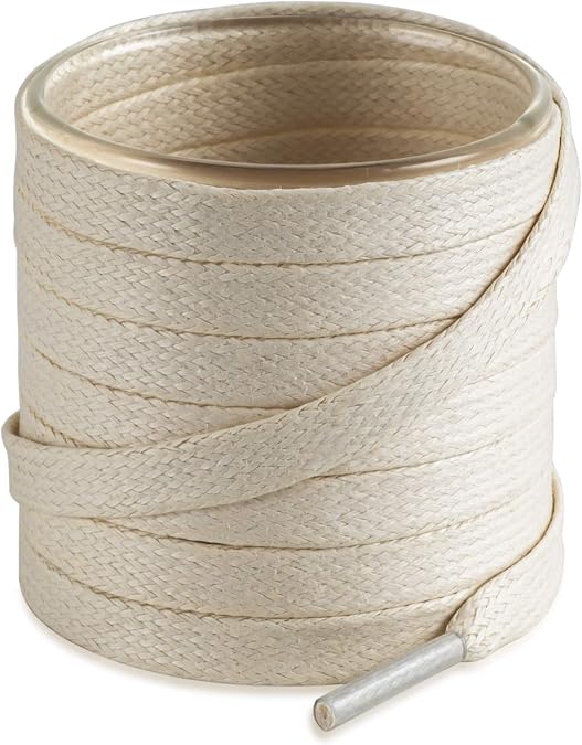 Shoemate Flat Waxed Cotton Shoe Laces for Boots & Dress Shoes, Shoe Strings