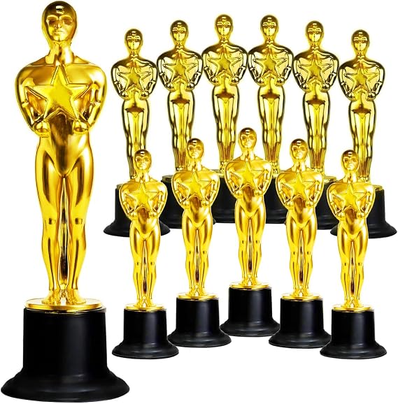 GiftExpress 12-Pack 6" Gold Award Trophy, Award Statues, Statues Trophies for Award Ceremony, Appreciation Gift (Pack of 12)