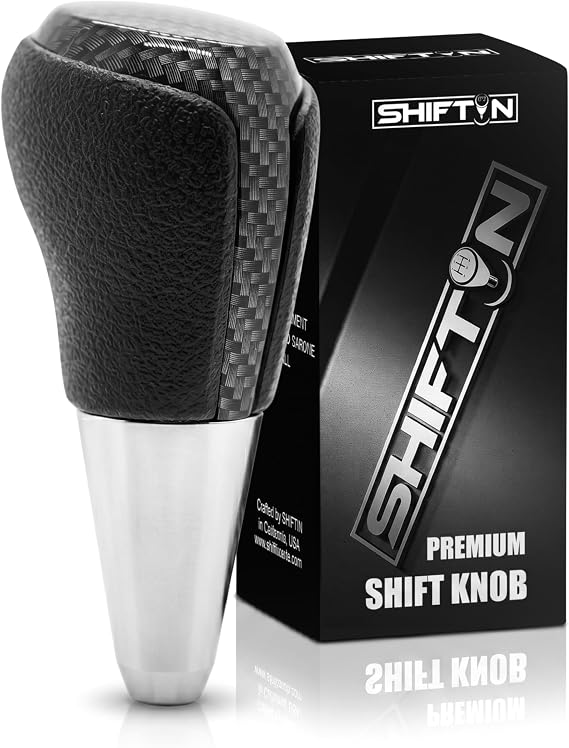 Gear Shift Knob Shifter for Toyota Avalon Yaris Corolla Rav4 Sienna Camry Solara Tacoma and Lexus ES GS LS is RX, Aftermarket Interior Auto Accessories (Black/Carbon Fiber Pattern)