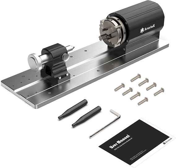 4th Axis Rotary Module for 4030-Evo Ultra/4030-Evo Ultra2, w/Industrial Harmonic Reducer 50:1, Clamped Range: Length 20-260mm, Diameter 2-67mm
