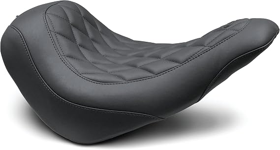 Mustang Motorcycle Seats 83044 Wide Tripper Solo Seat for Harley-Davidson Low Rider & Sport Glide 2018-21, Diamond, Black
