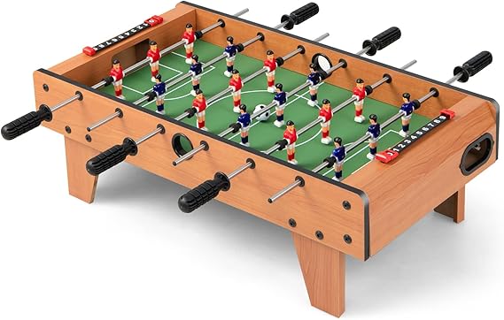 Giantex 27" Foosball Table, Easily Assemble Wooden Soccer Game Table Top w/Footballs, Indoor Table Soccer Set for Arcades, Game Room, Bars, Parties, Family Night
