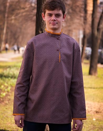 Kosovorotka Russian shirt men traditional wear boho folk shirt hippie clothes