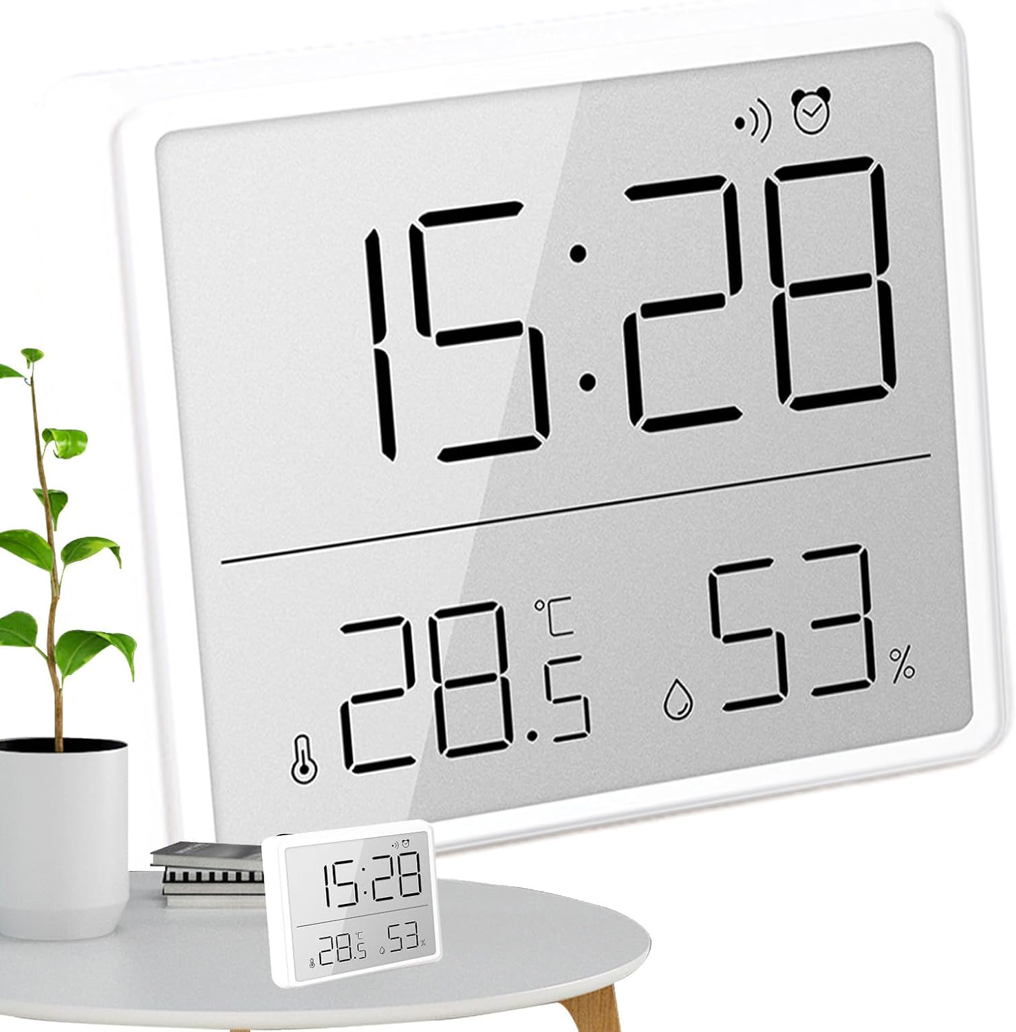 Hygrometer, Wall Clock, Alarm Clock, ThermometerHygrometer, Radio, Digital, Calendar, Humidity Management, Digital, High Precision, 1224 Hour Switching, Compact, Large Screen, Temperature, Humidity,