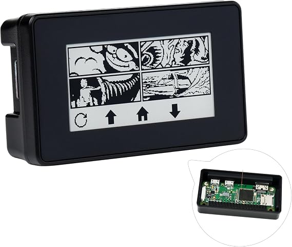 2.15" Touch Electronic Paper Display with ABS Case for Raspberry Pi Zero 2 W/Raspberry Pi Zero/Pi Zero W/Pi Zero WH 250x122 Pixels E-Ink, Supports Partial Refresh with Paper-Like Effect