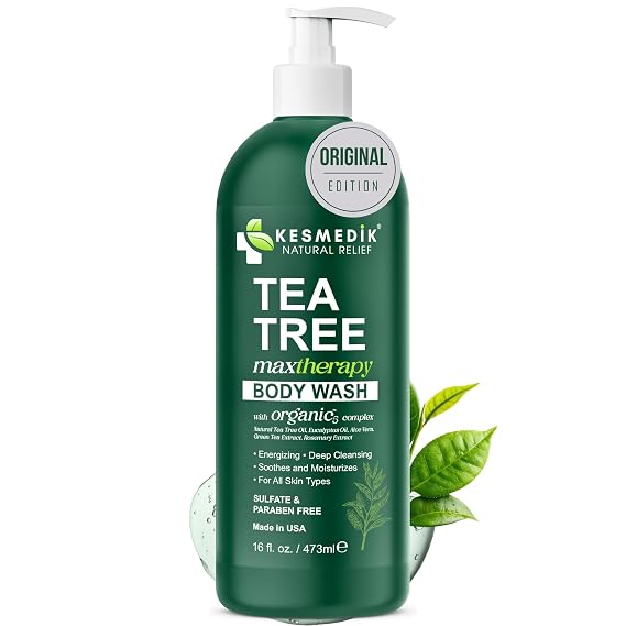 KESMEDIK Tea Tree Body Wash MaxTherapy with Tea Tree Oil for Skin, 16 fl oz
