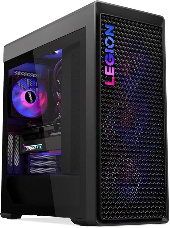 New Legion Tower 7i Gen 10 Gaming Desktop 24-Cores Ultra 9 285K Processor 64GB DDR5 2TB SSD GeForce RTX 5090 32GB GDDR7 Graphics 360mm Liquid Cooling RGB lighting ARGB Fan Win 11ProClear Side Panel