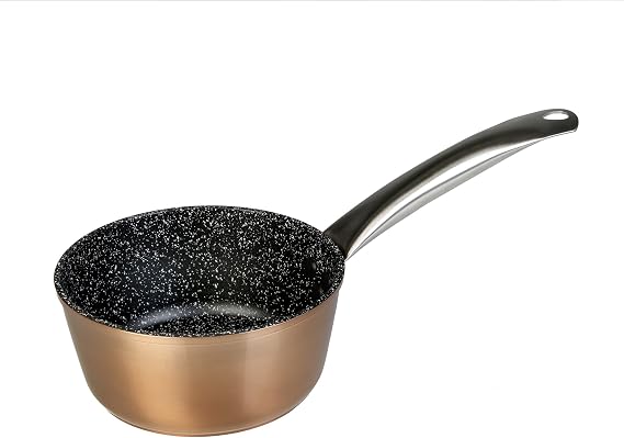 WECOOK Induction Saucepan 16 cm, Non-Stick, PFOA-Free, Copper, 1.8 L