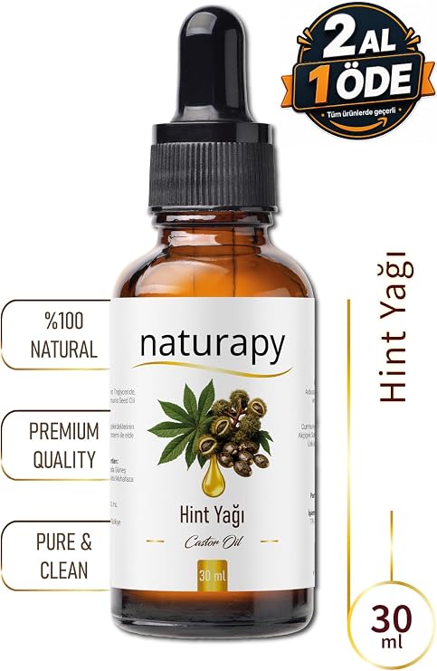 Hint Yağı (Castor Oil) Soğuk Sıkım Sabit Yağ 30 ml Damlalıklı Cam Şişe