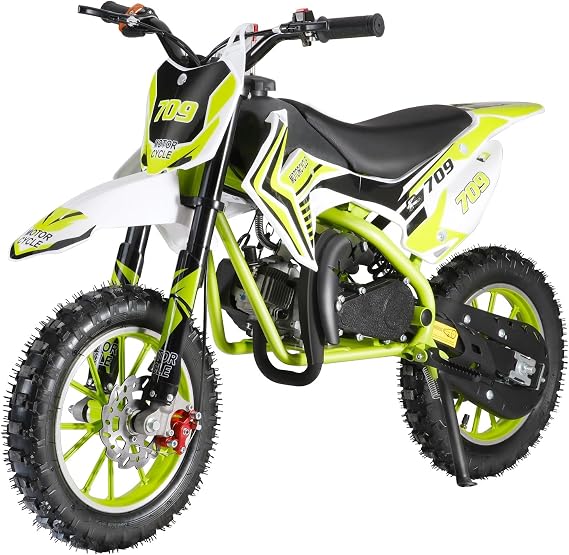 Mini Dirt Bike Gas Powered Dirt Bike for Adult & Kids Dirt Bike 49cc Dirt Bike Mini Bike Gas Powered Off-Road Motorcycle with Front Rear Disc Brake, Up to 30KM/H
