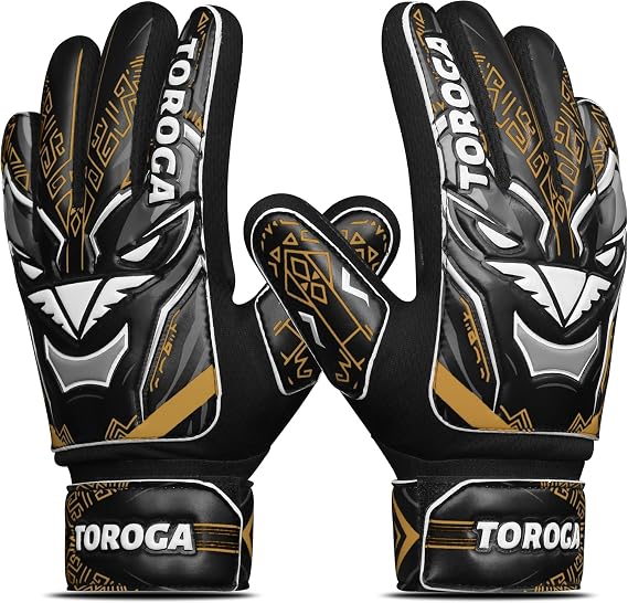 Infinity Pro Junior Kids Goalkeeper Gloves - Football Gloves with Grip Latex Finger Protection & Double Wrist Strap - For Boys & Girls