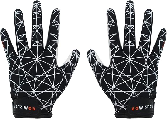 Youth Football Receiver Gloves, Kids Silicone Grip Football Gloves for Boys Girls with Super Stick