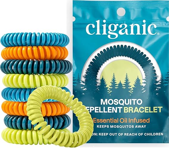 Cliganic Mosquito Repellent Bracelets for Kids & Adults, Natural, 25 Pack