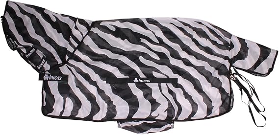 Bucas Buzz-off Zebra Detachable Neck Fly Rug 6ft6 Zebra Print