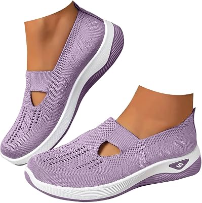 Yanzhenglip Womens Comfort Slip On Fashion Black Walking Runing Sneakers Flat Shoes Womens Comfort Lightweight Breathable Sock Shoe Non-Slip Mesh Casual Fashion Tennis Sneakers