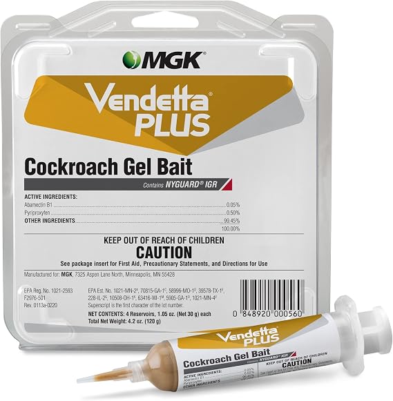 MGK Vendetta Plus Cockroach Gel Bait | 4 x 30 Gram Tubes