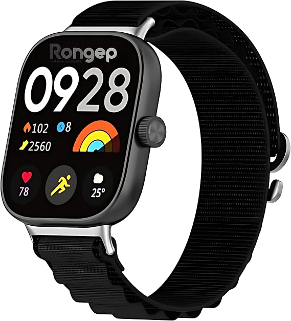 Rongep [Travel Loop] Xiaomi Redmi Watch 6/5/4/Mi Band 10 Pro/9 Pro/8 Pro ile Uyumlu Kordon Rahat ve Konforlu Mi Band 10 Pro Kordon Terletmeyen Kumaşlı Redmi Watch 6 Kordonu (Alpine-Siyah)
