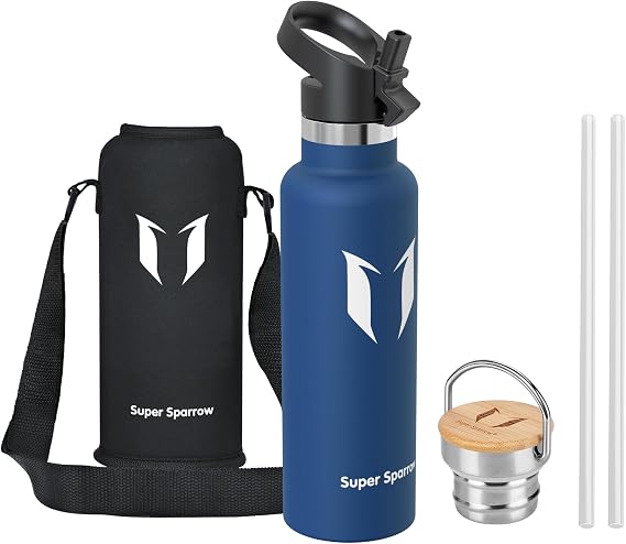Sparrow Insulated Water Bottle W/Straw -Metal Water Bottles-500ml&750ml&1L