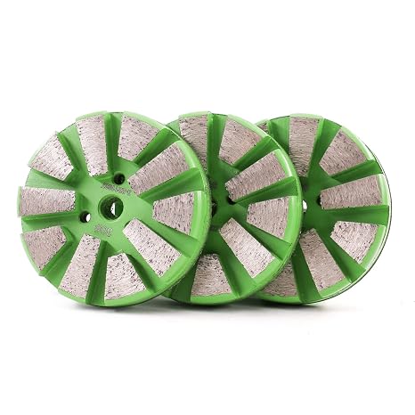 Trapezoid Metal Diamond Floor Polishing Pads for Granite Marble Concrete Grinding, 3 Inch- 3Pcs,30 Grit
