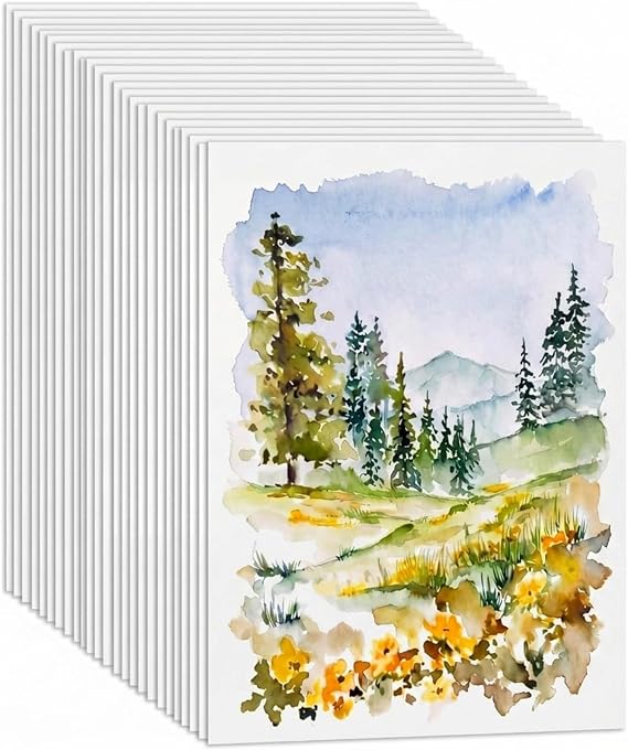TaoBary 300 Pcs Watercolor Paper 4 X 4 Inch 230 GSM, Cold Press White
