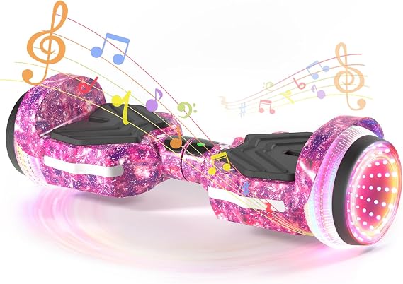 SIMATE Scooter, Colorful LED Light-Up Wheels, Bluetooth Speakers and APP, Dual 250W Motors, 8.5 mph Max Speed & 8.5 Miles Max Range, Gifts for Kids Adults Girls Boys