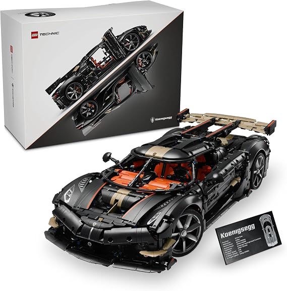LEGO Technic Koenigsegg Sadair's Spear Megacar - Car Model Kit for Adults - STEM Set w/ V8 Engine, Triplex Suspension & Ghost Mode - Gift Idea for Motorsport Fans - 42232