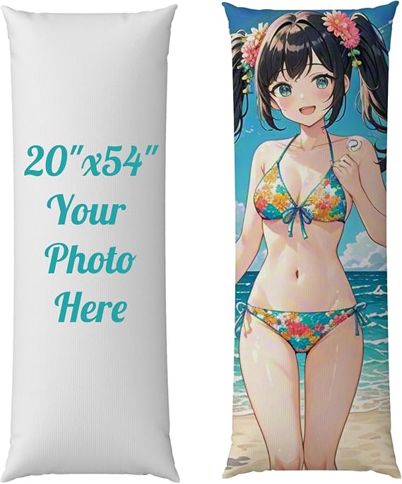 Custom Body Pillow, Body Pillow Case, Double-Sided Design, Custom Pillows with Picture, for Birthdays, Valentine's Day, Christmas, Wedding Anniversaries