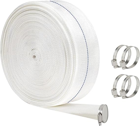 Pool Backwash Hose, 1.5" x 25ft Heavy Duty Flat Hoses Discharge Hose for Pool Lawn Agricultural Irrigation