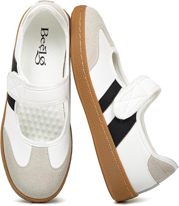 Mary Jane Sneakers for Women Comfortable Ballet Sneakers Casual Non-Slip Walking Flats Shoes