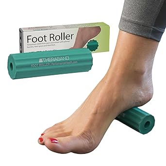 THERABAND Foot Roller for Foot Relief,Massage Ball Roller for Arch Discomfort ,Plantar Fasciitis Treatment, Heel Spurs Reliever,Tired Feet,Best Foot Massager with Ridges for Self Myofascial Release