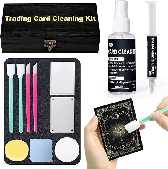 Trading Card Cleaning Kit, Scratch Repair for Boost Grading Score & Restore Collectible Value | Safe for Trading, Sports Cards & More | Sports Card Cleaning Kit for Surface Card Care