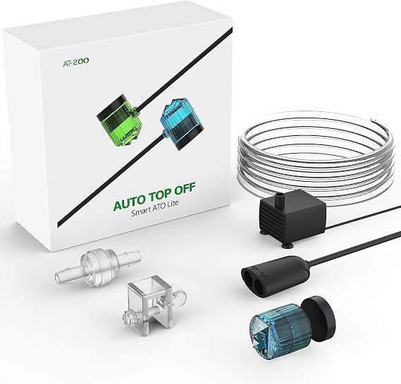 Auto Top Off System Saltwater Aquarium, Water ATO for Reef Fresh Tank | Stable Water Levels & Salinity, QST Real-Time Anti-Overflow, 1mm Precision Sensing, Easy Setup, Blue
