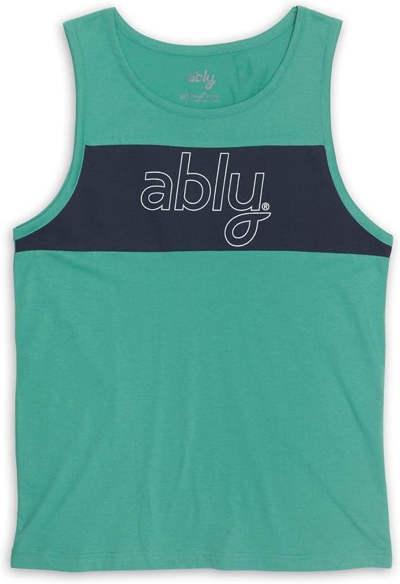 Ably Outline Tank Men's Cotton Mesh Tank Top | Repels Liquids, Stains, and Odors