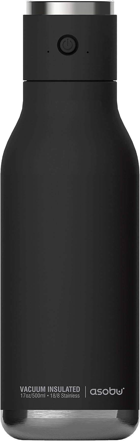 asobu Wireless Speaker Double Wall Insulated Stainless Steel Water Bottle 17 Ounce (Black)