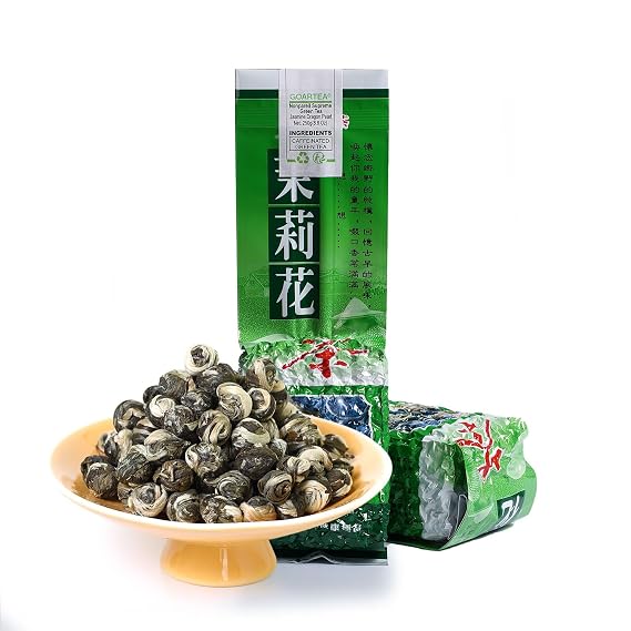 GOARTEA - Jasmine Dragon Pearls - 250g / 8.8oz Nonpareil Supreme Grade - Jasmine Pearl Green Tea - Chinese Green Tea Loose Leaf