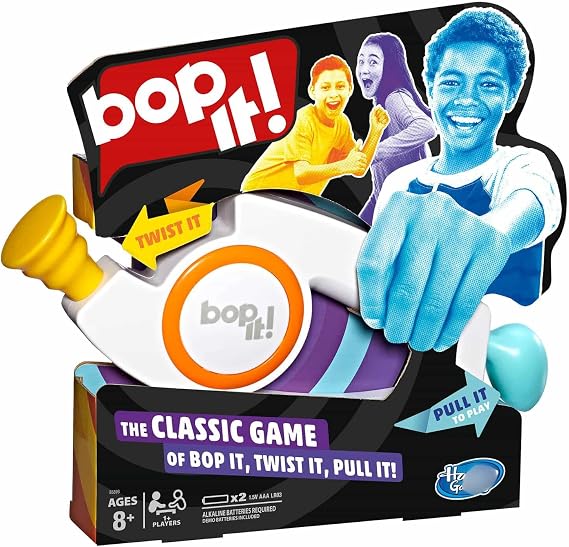 Bop It! - It's a great game to bring to parties and get togethers with family and friends - Bop It, Twist It, Pull It - Dimensions: 41 x 266 x 304mm
