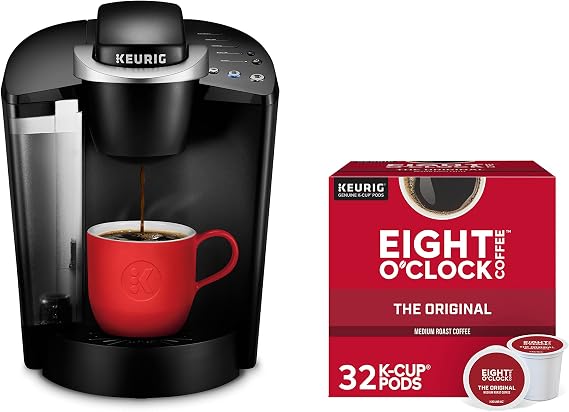 Keurig K-Classic Single Serve Coffee Maker with Eight O'Clock The Original Medium Roast, 32 K-Cup Pods