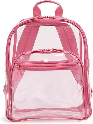 Clear Large Backpack, Ibis Rose, One Size