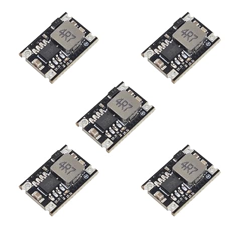 5V Buck Converter Module 5 Packs DC 5-30V to 5V Step-Down Regulator Board 1.8A Output for Arduino, ESP32, 12V/24V Systems, DIY Electronics